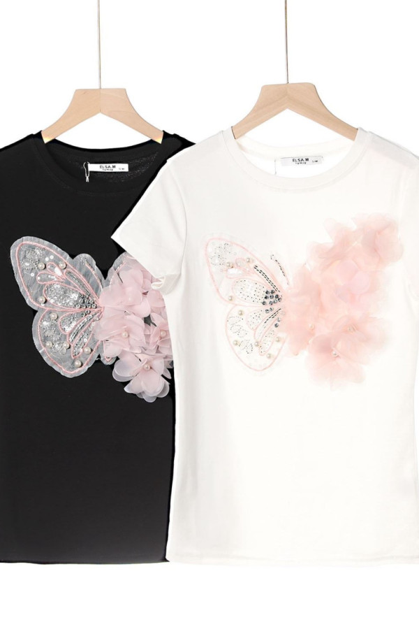 Tshirt PINK BUTTERFLY